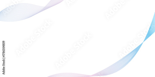 Abstract vector dot particles wave flowing smooth curve blue purple gradient color on white background