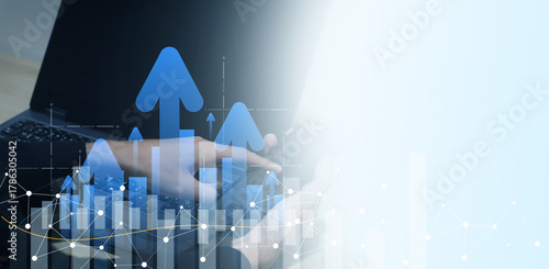 Stock market investment trading graph growth.Investment finance chart,stock market business and exchange financial growth graph.