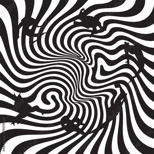 Hypnotic Black and White Optical Illusion Swirl