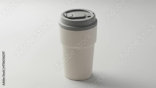 Minimalistic coffee cup on a smooth surface, emphasizing modern design and simplicity