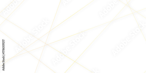 Abstract minimalistic white background with elegant intersecting golden lines forming a geometric pattern. random chaotic line and creative geometric many square, triangle shape background.