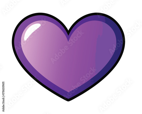Heart vector illustrtion design purble color