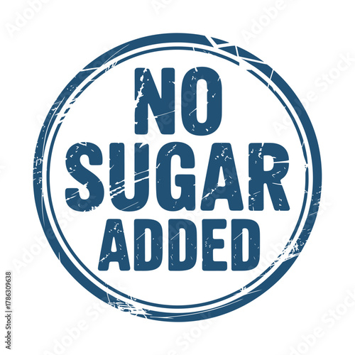 Circular stamp indicating no sugar added