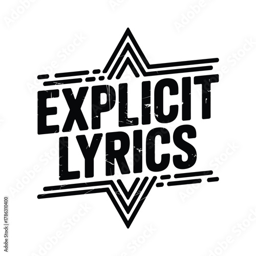 Bold explicit lyrics warning label design