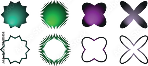 Mega Collection of Sunburst & Zigzag Circle Sticker Shapes – Rounded Starburst Badges, Spiked Circle & Star Silhouette Labels for Price Tags, Discount Stickers, Sale Badges, Offer Tags & Promo Design 