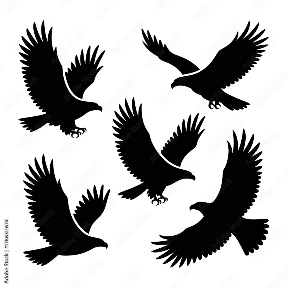 Obraz premium Majestic eagles soar with powerful wings spread wide