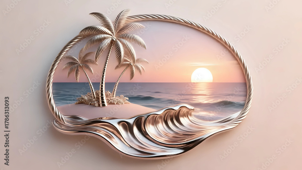 Fototapeta premium Palm tree on the beach I Wall Decor