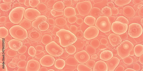 Close-up of cells showing their structure and arrangement suitable for medical or scientific presentations