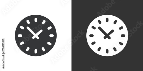 Wall clock icon. Solid glyph series icon