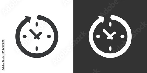 Time Reset icon. Solid glyph series icon