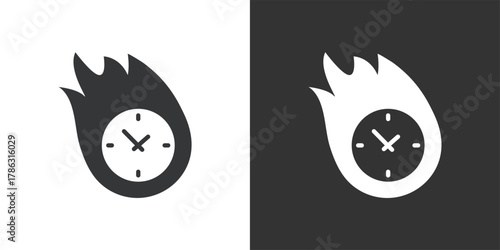 Urgent Time icon. Solid glyph series icon