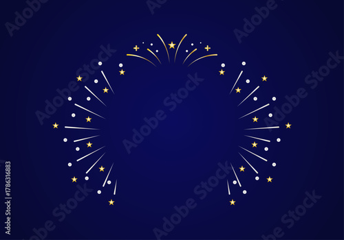 Fondo de estallido de trazo dorado en fondo degradado azul