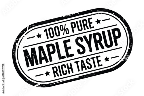 Authentic 100 percent pure maple syrup stamp