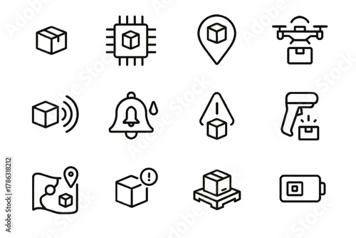 Route icon map drone parcel tray micro vector speed tracking indicator marker