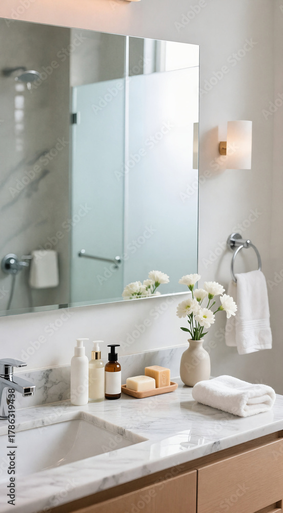 Fototapeta premium Minimalist Bathroom Aesthetics