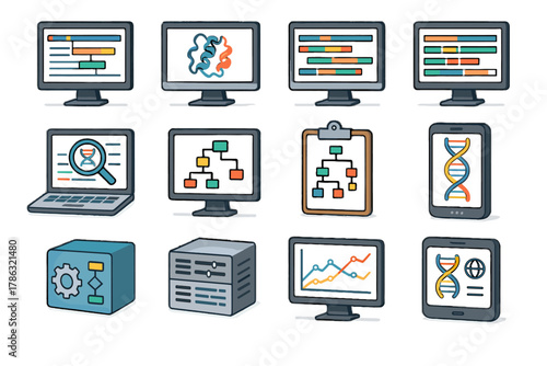 Chart software vector mutation tool icons search parser icon editable data bioinformatics