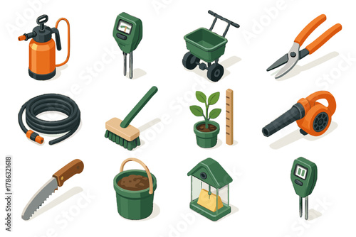 Moisture soil icon plant pruning vector garden trap sprayer irrigation vertical fertilizer