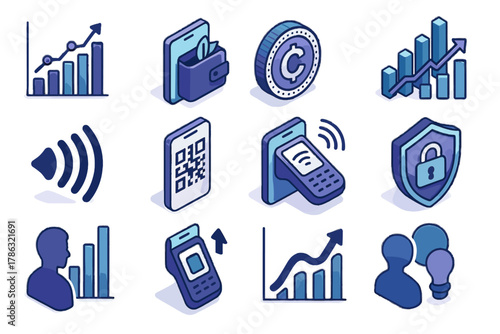 Touchless digital user upgrade contactless security icon symbol payment mobile vector trends