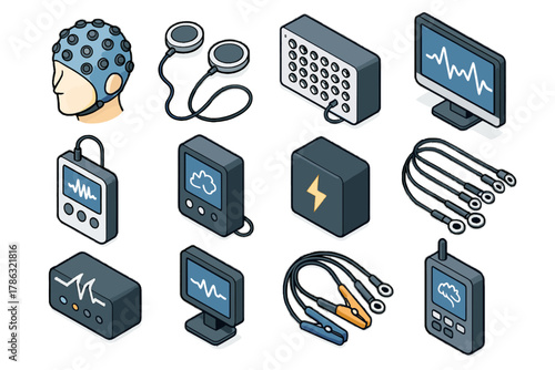 Icon vector monitor amplifier signal sensor electrode brain feedback transmitter noise