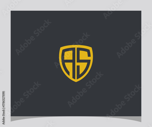 Shield Logo with A and S Initials Modern Monogram Design for Security and Strength