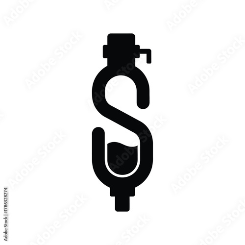Black dollar sign intravenous drip icon medical