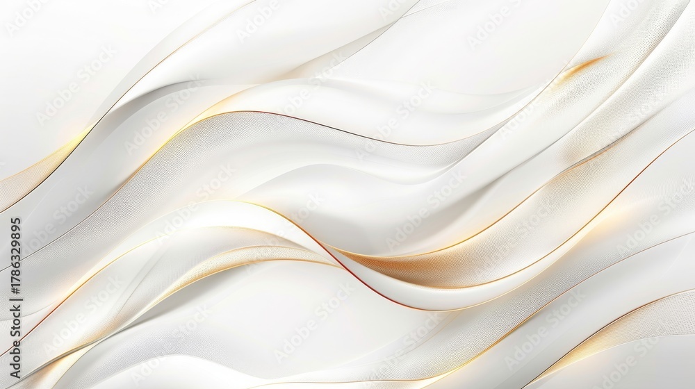 Obraz premium Elegant Waves Abstract Gold and White Pattern Background