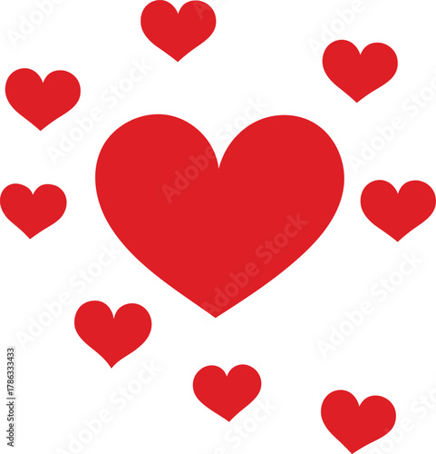 Love Shape – Red Heart Abstract Design for Valentine’s Day