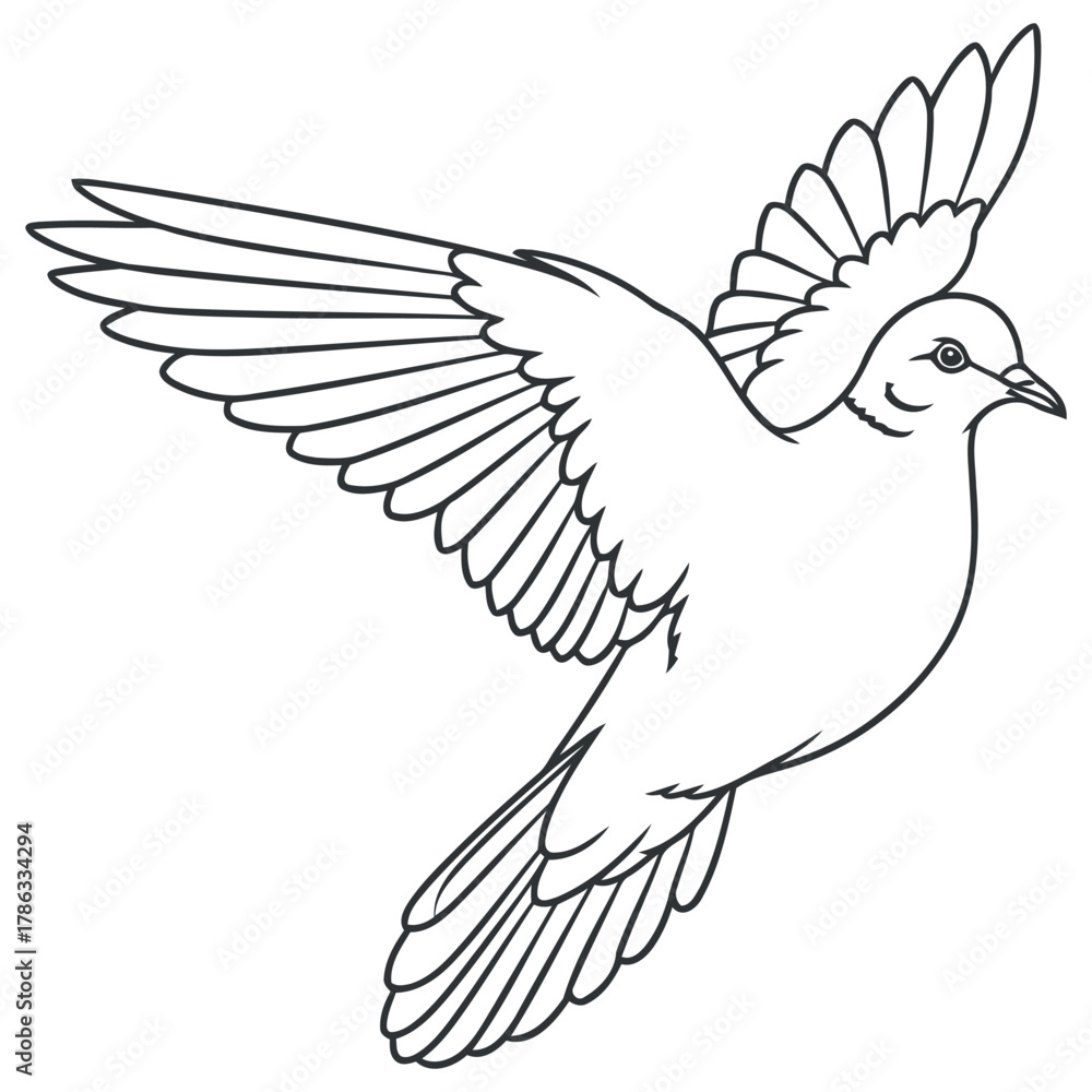 Obraz premium Elegant mourning dove illustration in flight