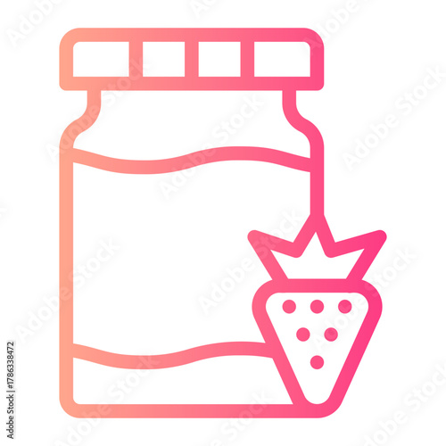 strawberry jam gradient icon