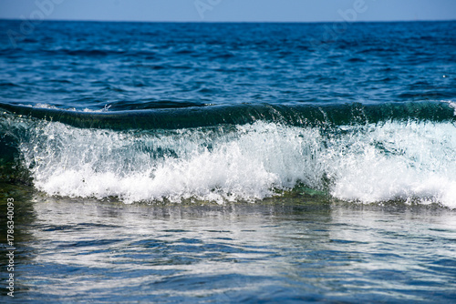 Photography Day light on moving sea waves background