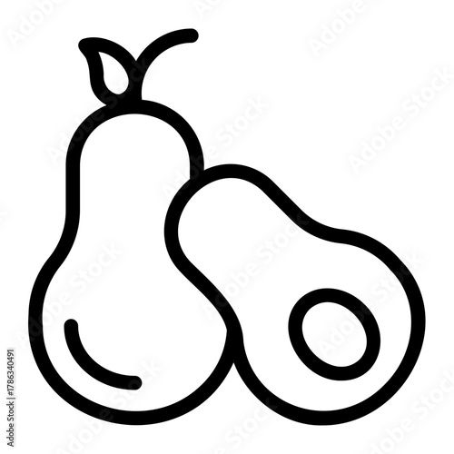 avocado line icon