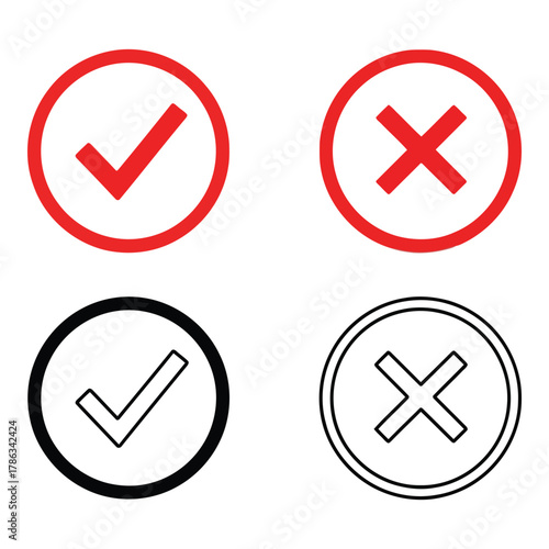 Check mark and cross