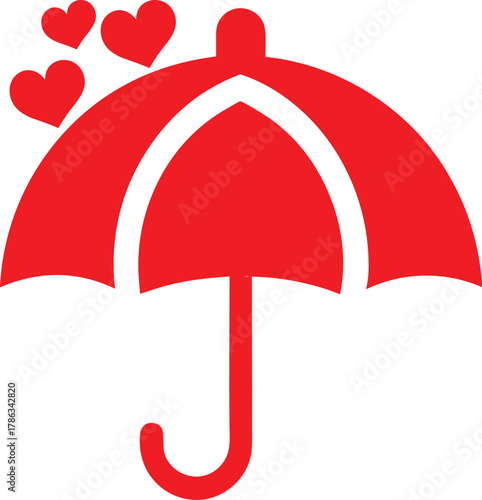 Valentine’s Day Red Umbrella – Romantic Love Symbol