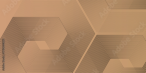 elegant gold glowing Hexagon with lighting effect sparkle on black modern