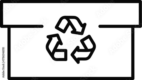 Box with recycle symbol for sustainable packaging
