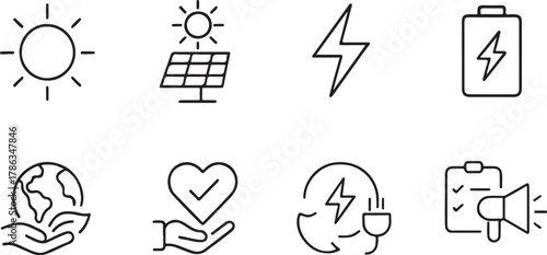 Energy Efficiency & Environmental Protection Icons