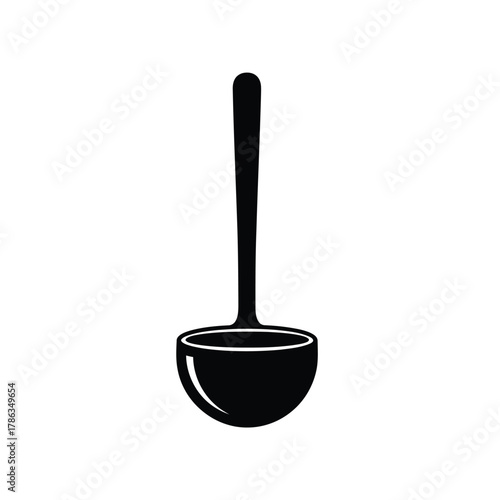 Black ladle silhouette on white background kitchen 1