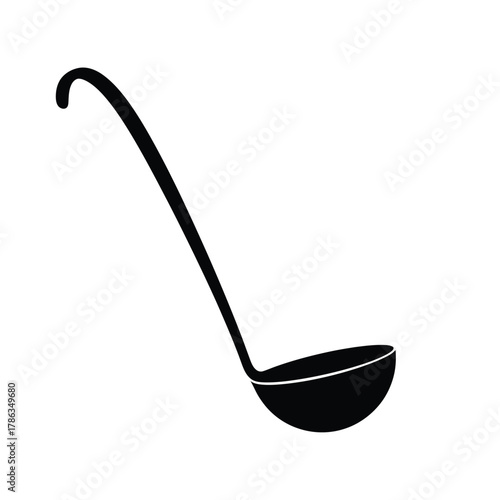 Black ladle silhouette on white background kitchen