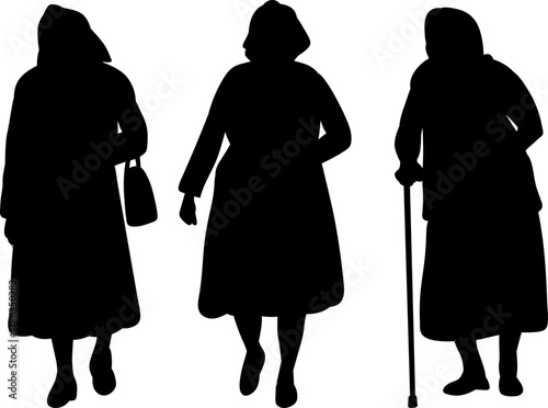 elderly women, grandmothers, vector