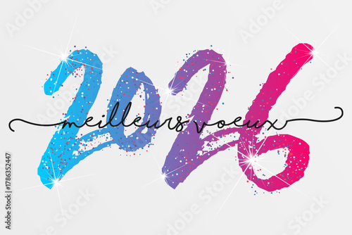 Bonne année - meilleurs vœux 2026 - vecteur pour affiche bannière salutation et célébration du nouvel an 2026.