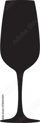 Black wine glass shows simple, elegant design with a transparent background