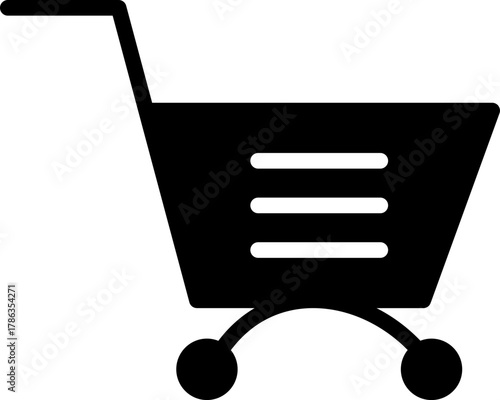 Shopping cart line art icon for apps and websites shopping cart trolley icon. Shopping cart line icon. Editable stroke. shopping cart icon. shopping Black silhouette of a shopping cart with wheels
