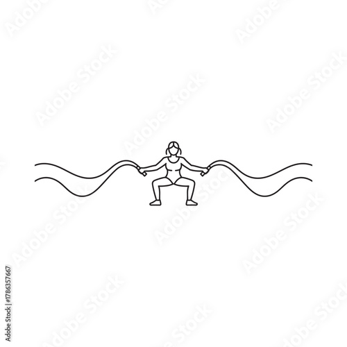 Figure with flowing ribbons decorative element
