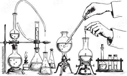 hand drawn vector illustration of man with sword