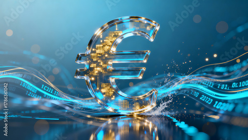 Euro Money Dollar Symbol Data AI Investment Digital Banking ibanking