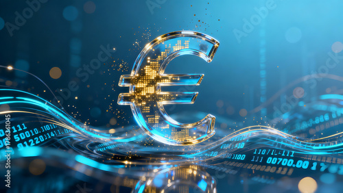 Euro Money Dollar Symbol Data AI Investment Digital Banking ibanking