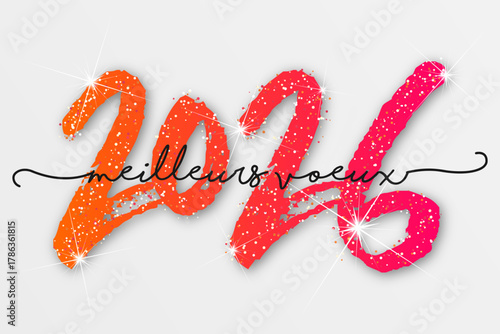 Bonne année - meilleurs vœux 2026 - vecteur pour affiche bannière salutation et célébration du nouvel an 2026.