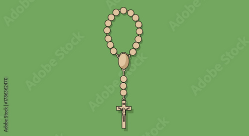 Serene Catholic Rosary Beads Symbolizing Faith Hope and Devotion isolated on transparent background