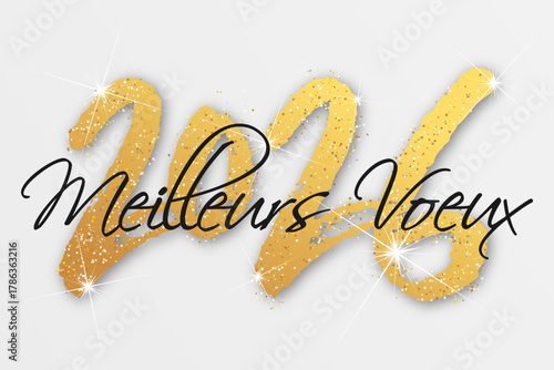 Bonne année - meilleurs vœux 2026 - vecteur pour affiche bannière salutation et célébration du nouvel an 2026.