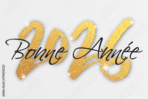 Bonne année - meilleurs vœux 2026 - vecteur pour affiche bannière salutation et célébration du nouvel an 2026.